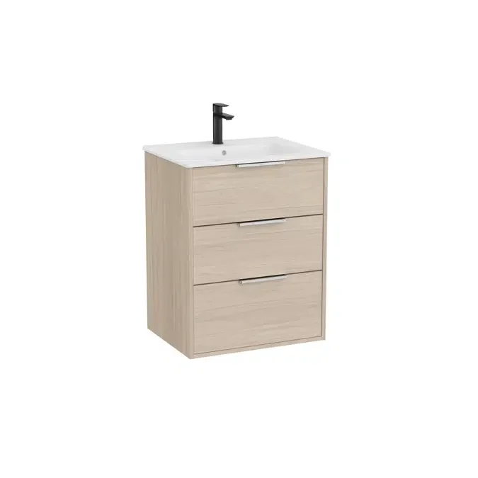 Unik - Base unit with three drawers and ceramic basin