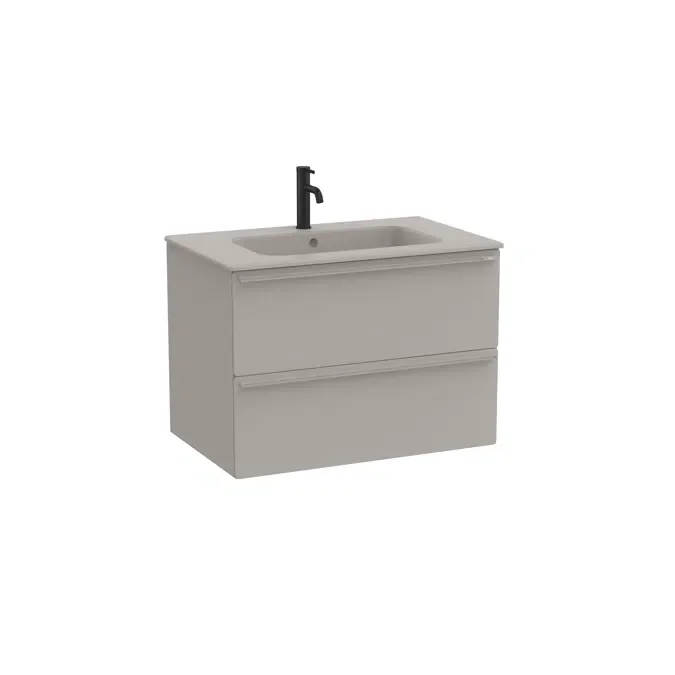 Unik - Base unit with two drawers and ceramic basin in matching finish