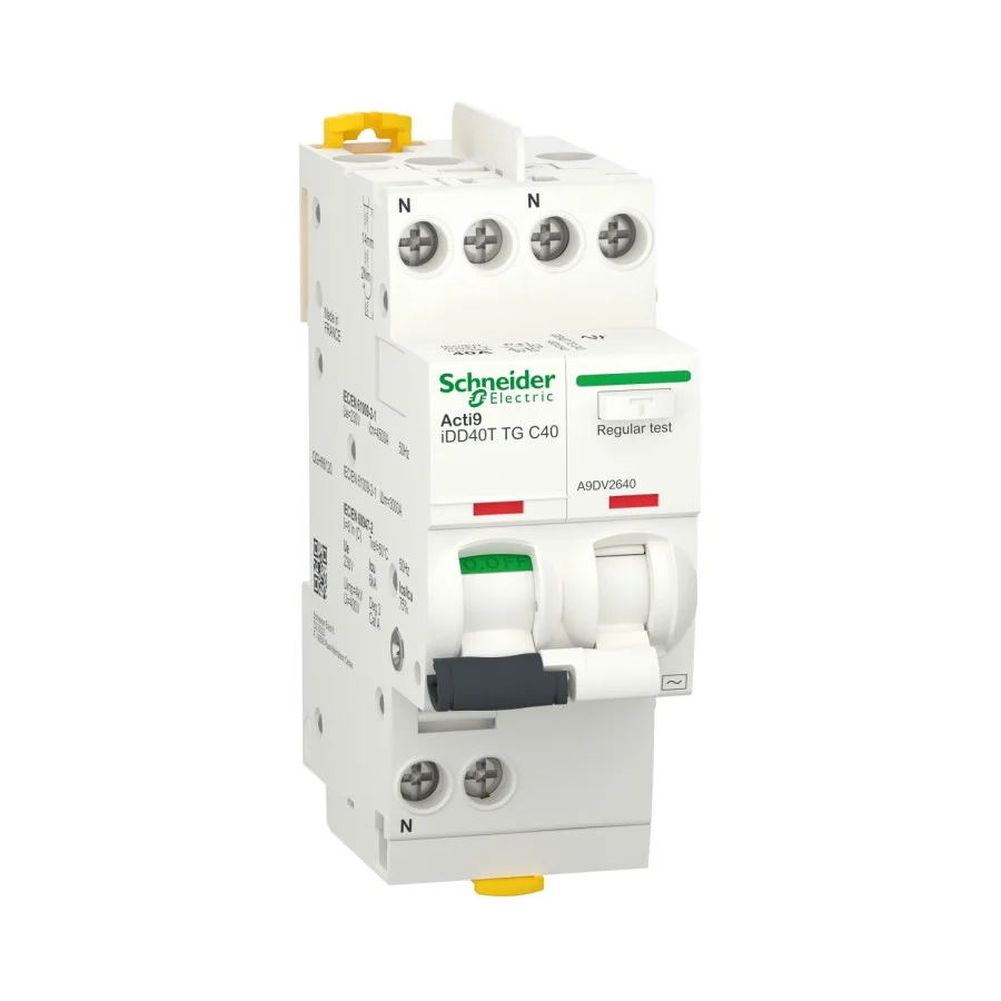 Disjoncteur différentiel iDD40T - 1P+N - 40 A - Type AC 30 mA