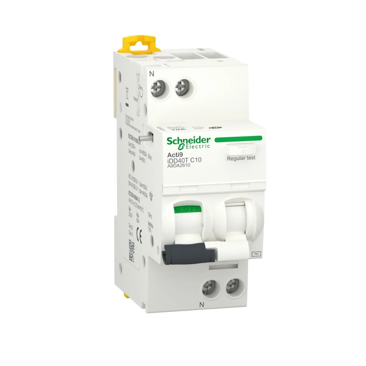 Disjoncteur différentiel iDDm40T - 1P+N - 10 A - Type Asi 30 mA