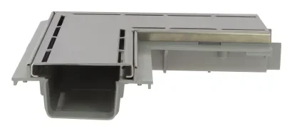 Caniveau bas avec grille à fente invisible 0,50 m en PVC, à revêtir