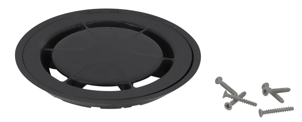 Ensemble grille + bride en PVC antibactérien coloris anthracite (livré avec 6 vis)