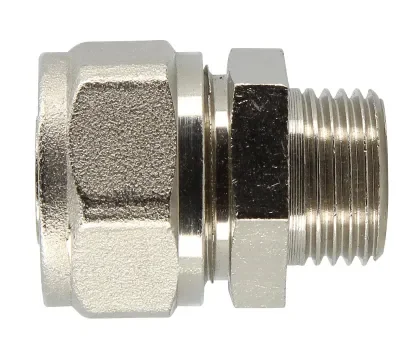 Raccord à compression mâle nickelé pour chauffage