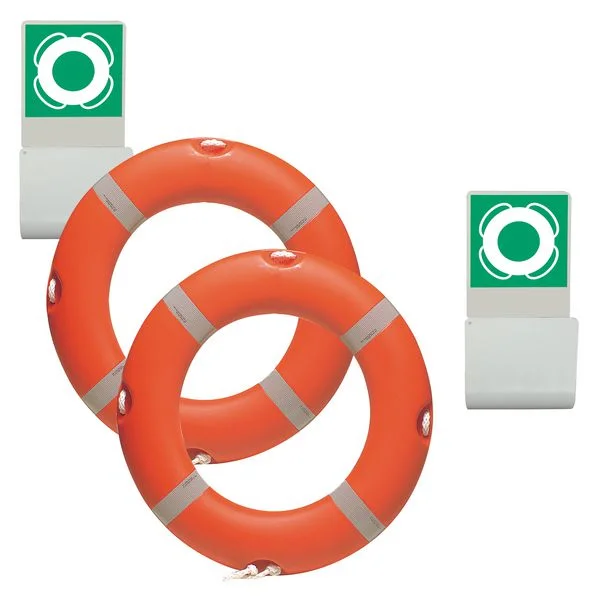 Pack de 2 bouées de sauvetage couronnes + 2 supports