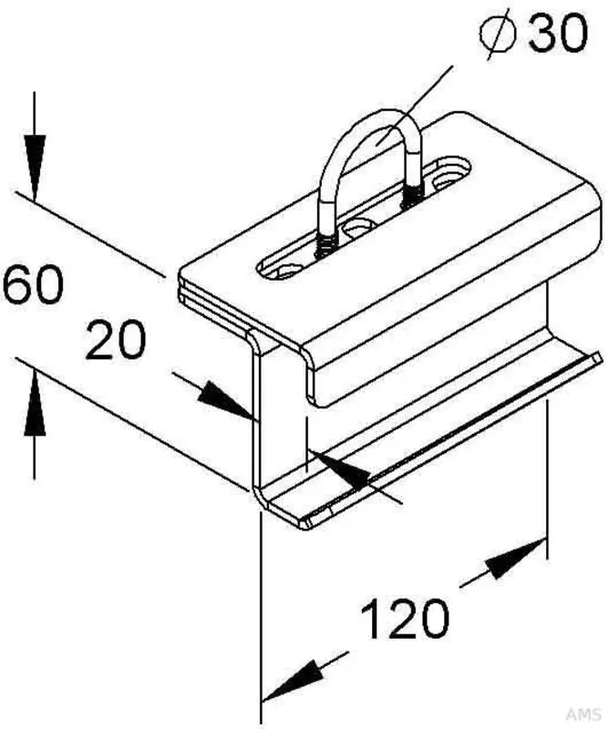 Beam Connection Holder with round steel bracket