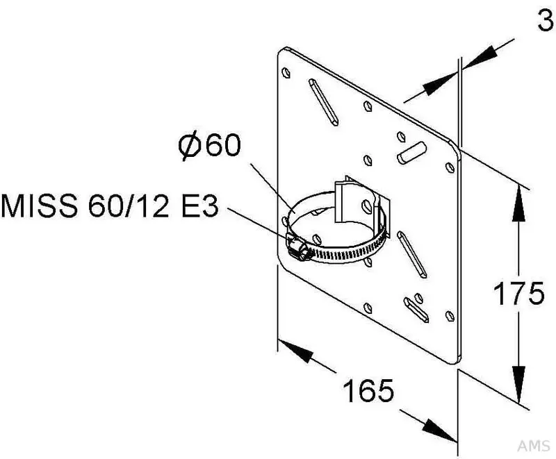 Mounting Plate incl. 1 screw clamp