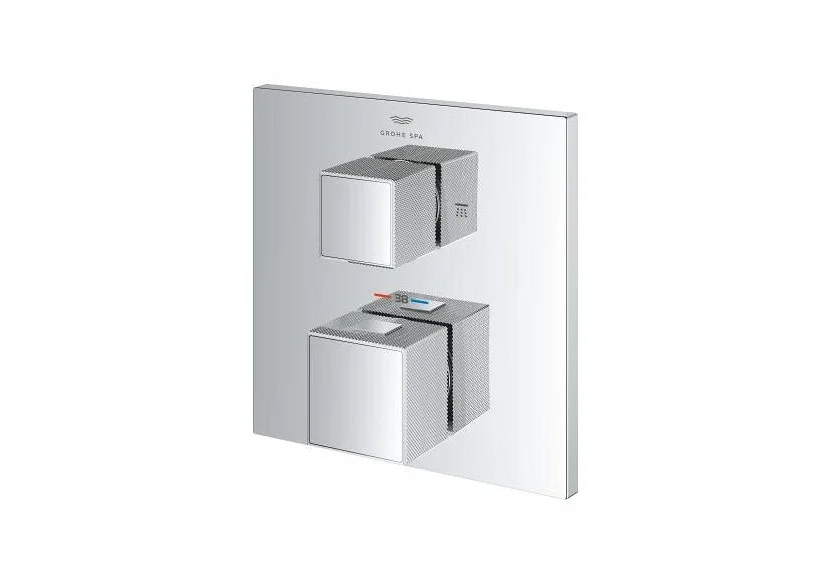 Mitigeur thermostatique 2 sorties avec inverseur douche de tête / douchette