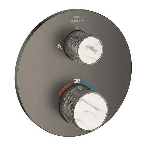 Mitigeur thermostatique 2 sorties avec vanne débit + inverseur intégré