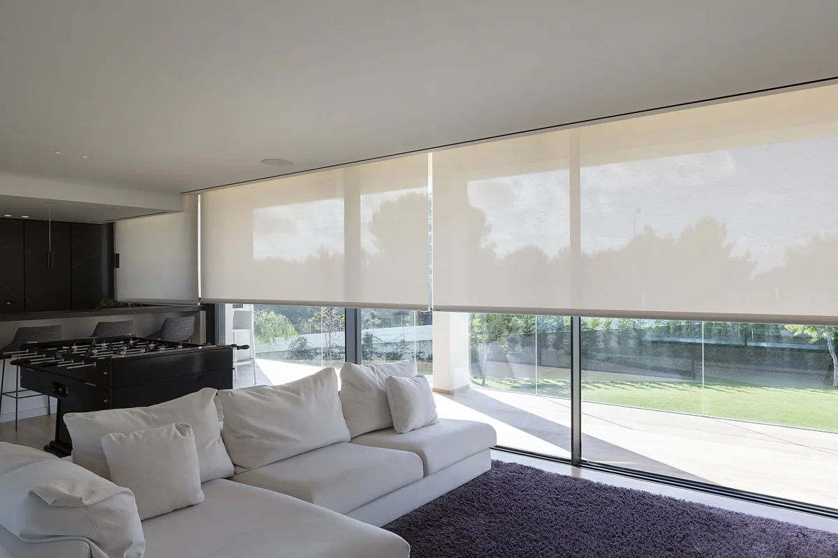 Premium Plus roller shades with Polyscreen® 650 fabric (3% openness factor)