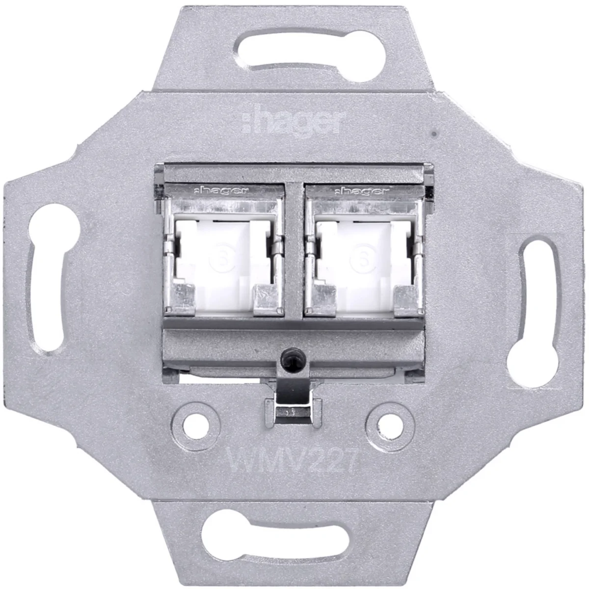 Prise RJ45 cat. 6 FTP double** avec porte-étiquette