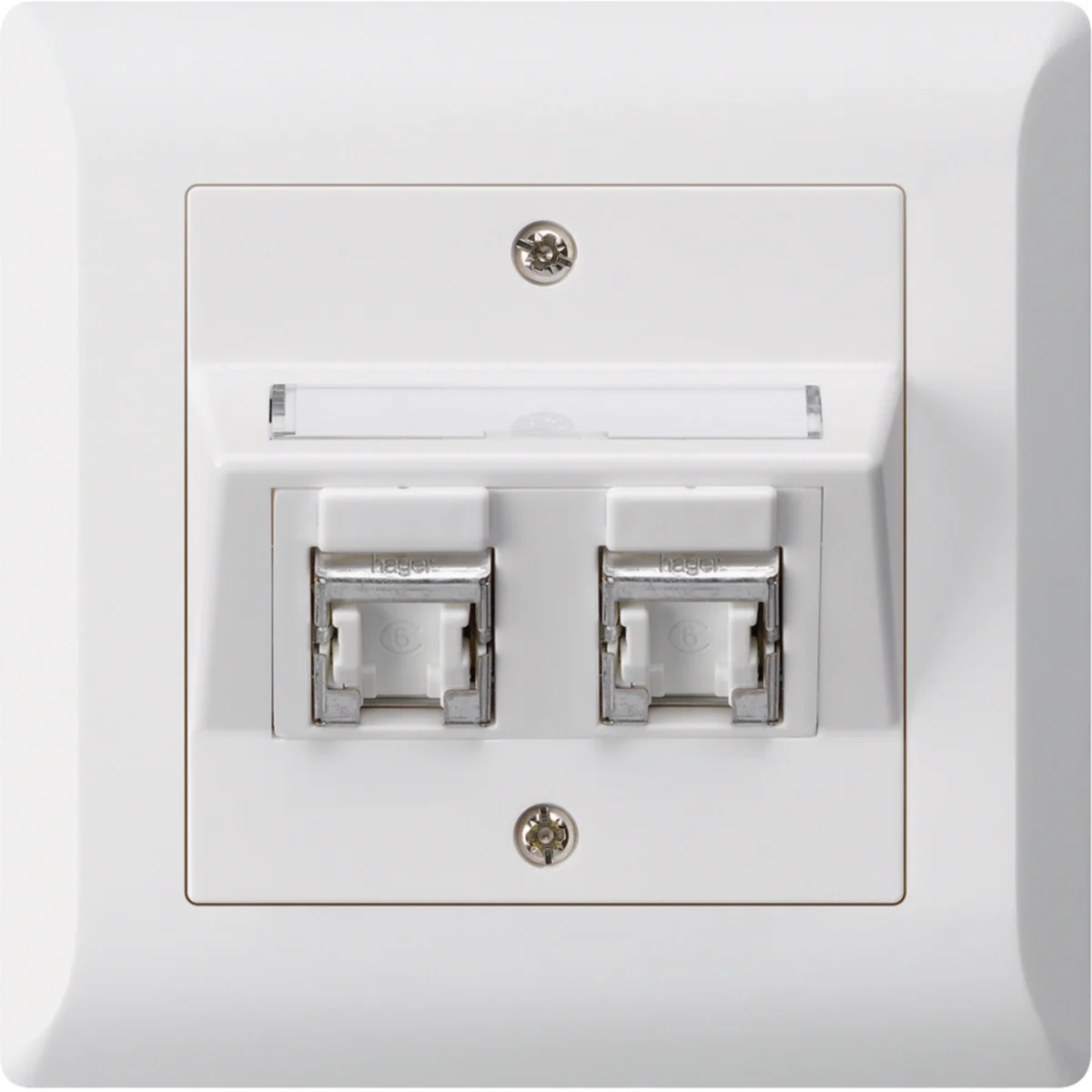Prise RJ45 cat. 6 STP double** avec porte-étiquette (grade 2 TV)