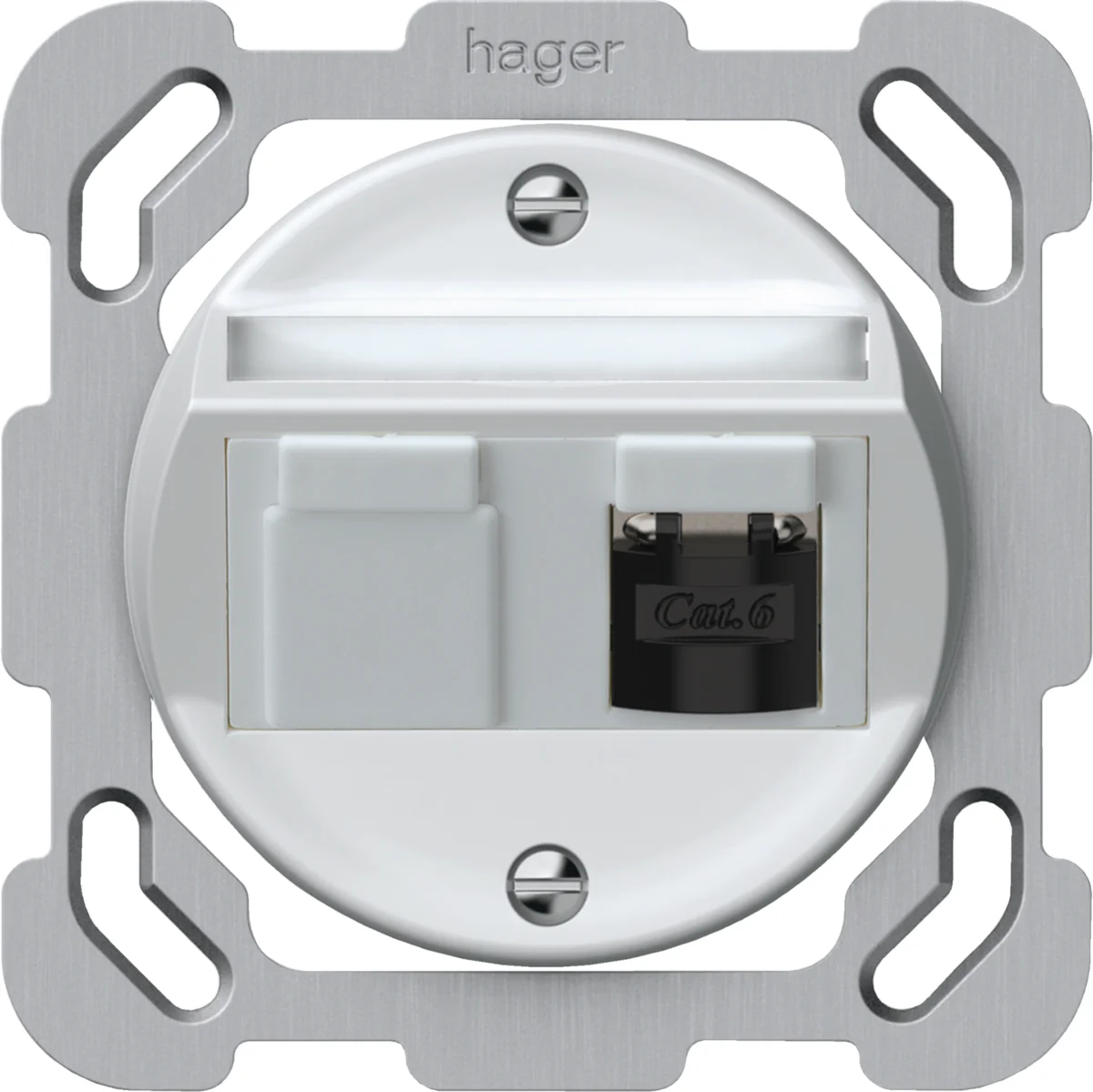 Prise RJ45 cat. 6 UTP double** avec porte-étiquette