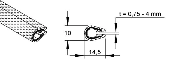Edge Protection Strip with steel clamping band