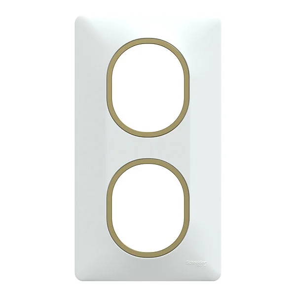 Plaque de finition Ovalis Blanc avec bague effet Laiton