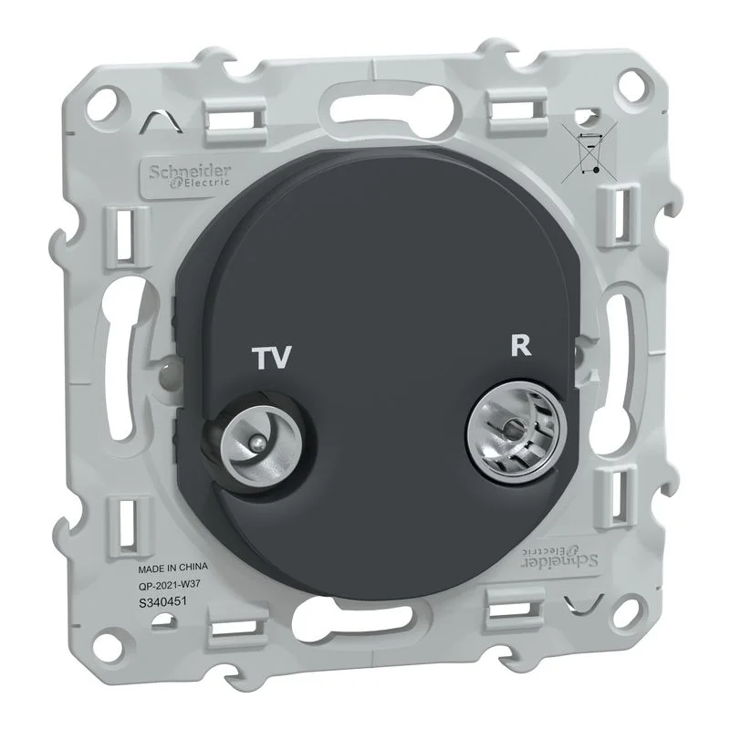 Prise TV Ovalis Anthracite