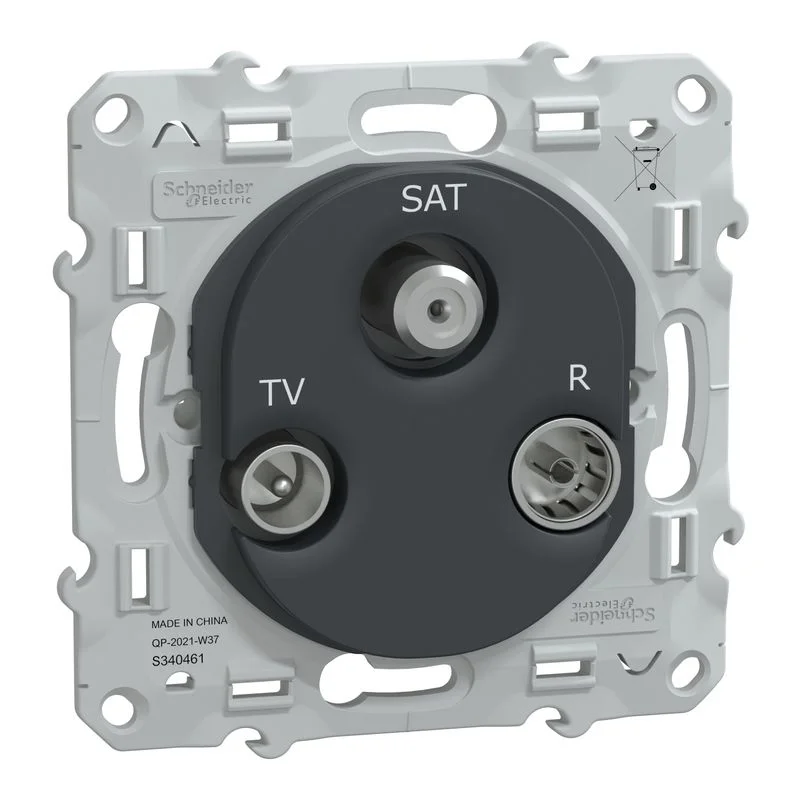 Prise TV / FM / SAT Ovalis Anthracite