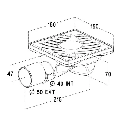 Siphon de sol avec grille inox 304 "Palmier"