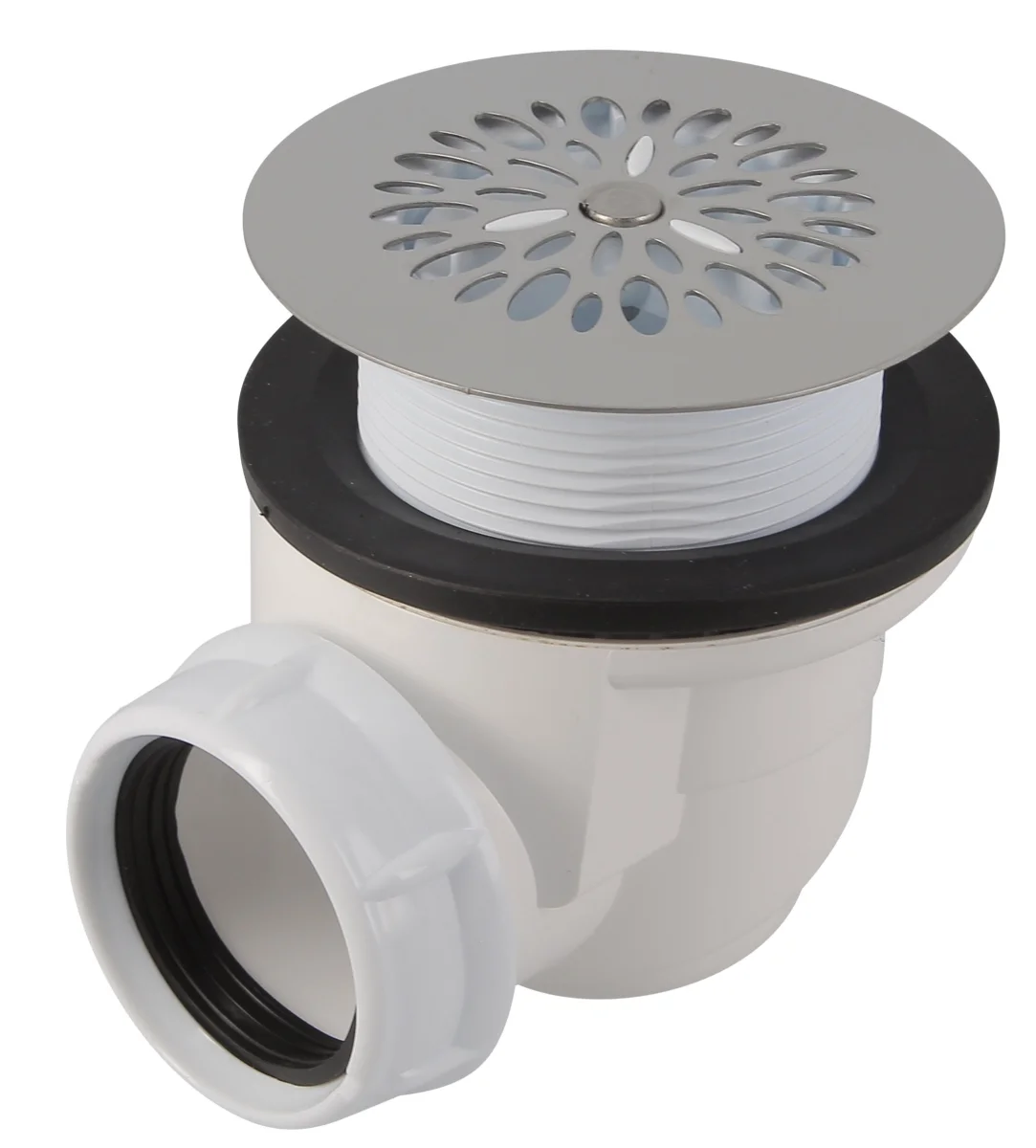 Siphon de sol avec grille inox 316 "Palmier" avec 2 vis anti-vandalisme