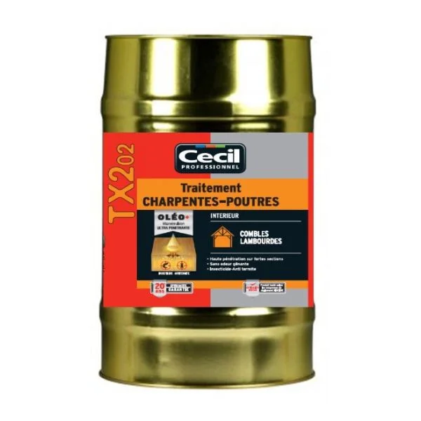 Traitement charpentes-poutres, combles, lambourdes