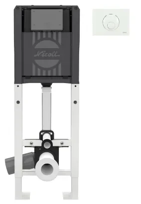 Bâti-support VIRTUO® MIX livré avec plaque DUO en finition blanc