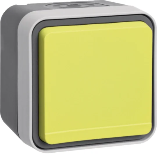 Prise à éclipses 2P + T à volet jaune