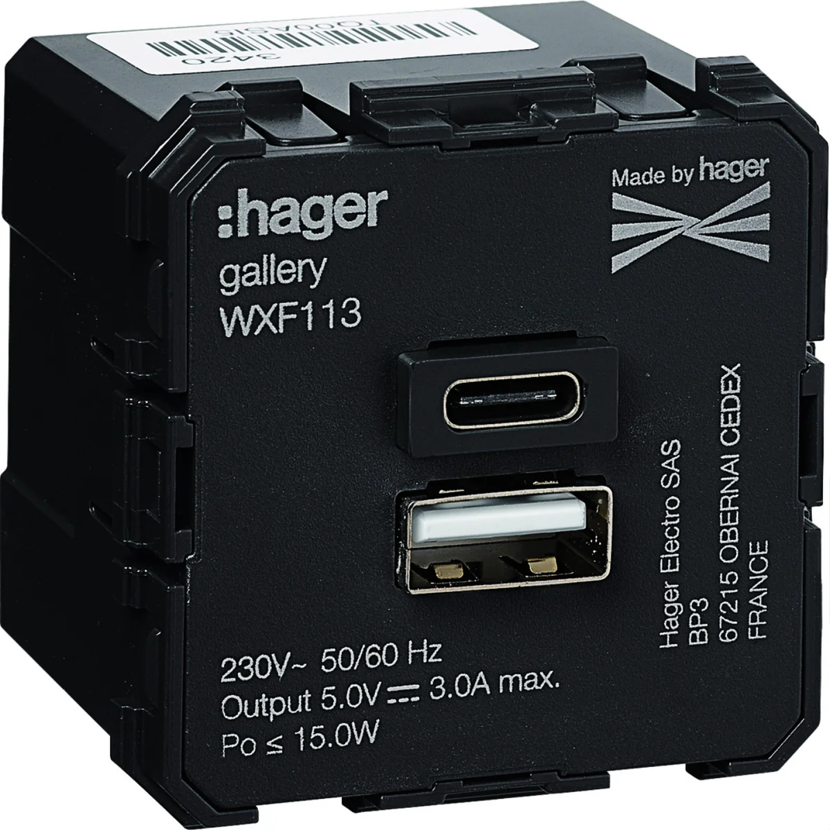 Chargeur USB - double A + C, jusqu'à 3 A
