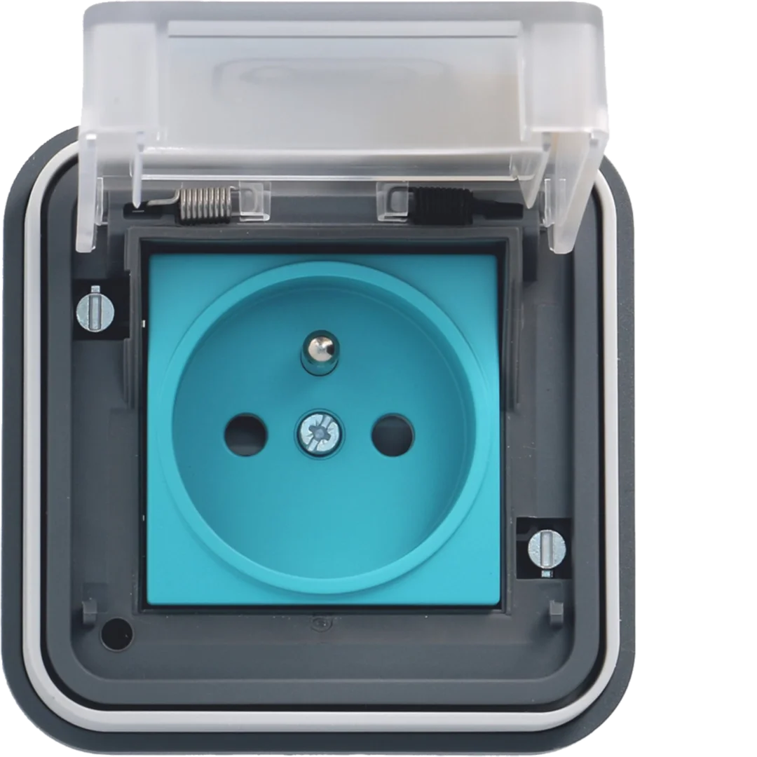 Prise de courant - Schuko simple à couvercle