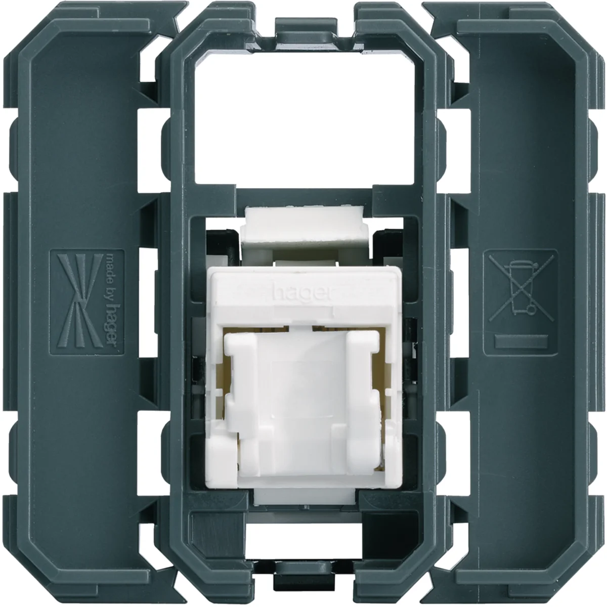 Prises RJ45 2 modules - cat. 5e UTP simple avec porte-étiquette