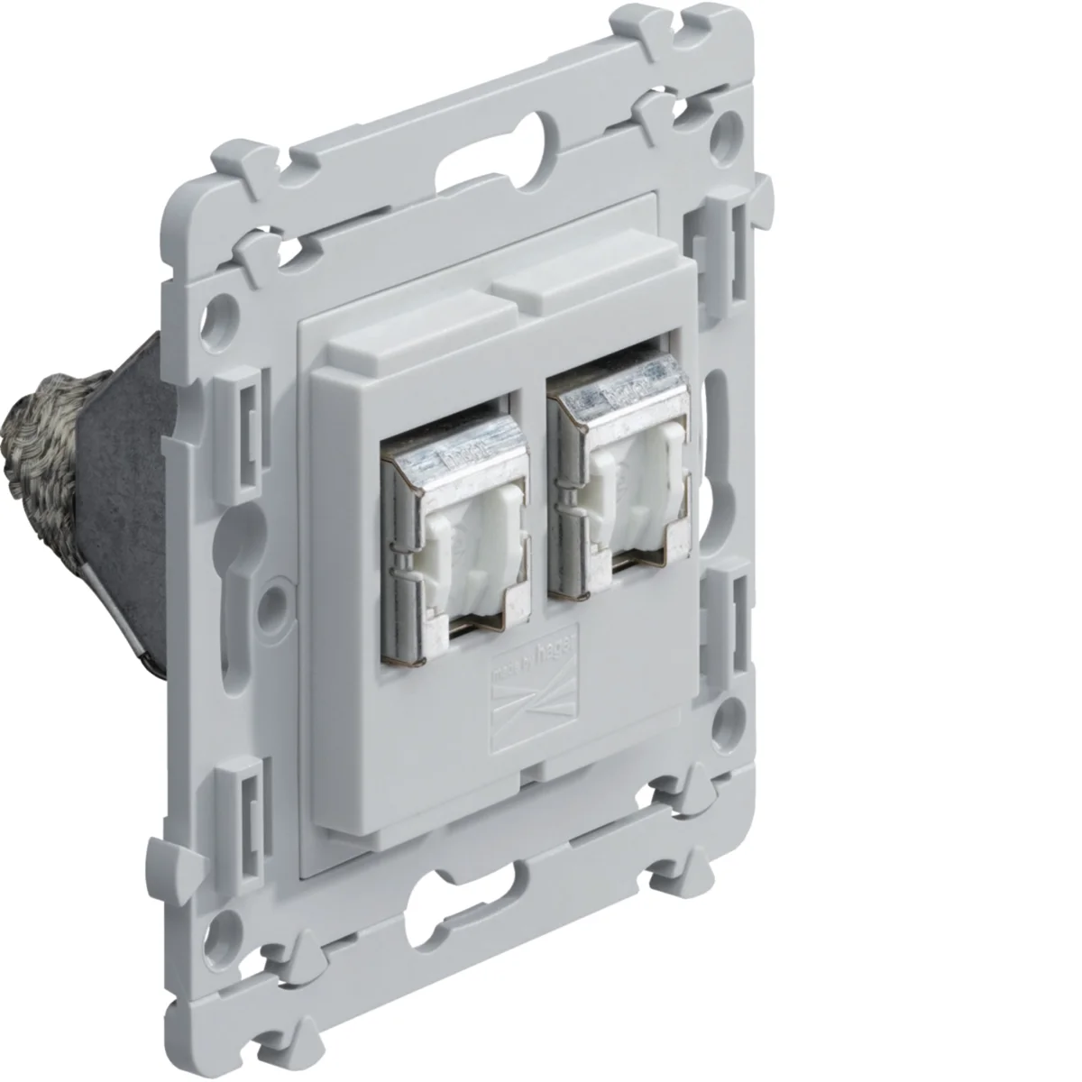 Prises RJ45 2 modules - cat. 6 STP simple avec porte-étiquette (grade 2 TV)