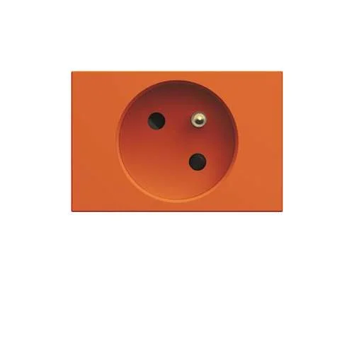 Prise 2P + T 16 A orange - spécial goulottes