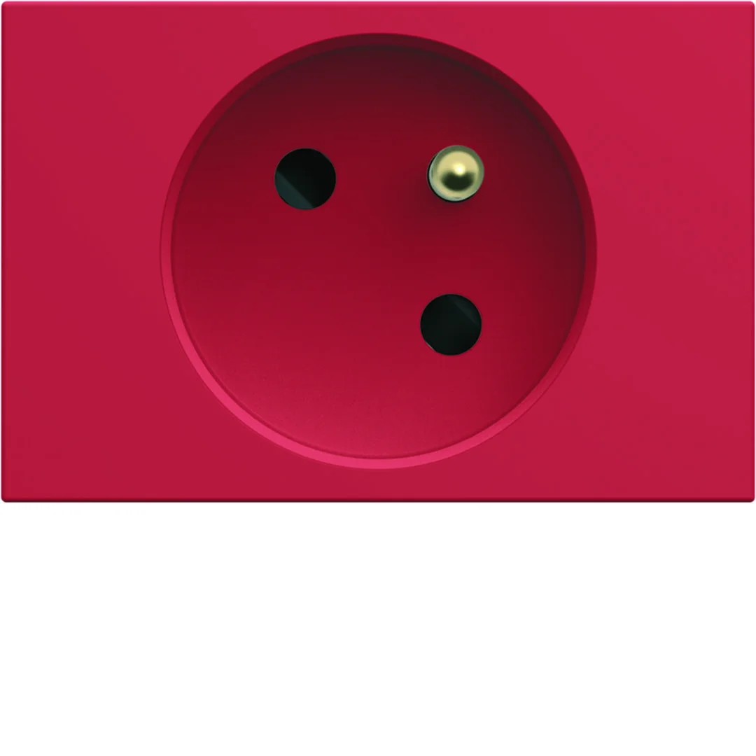Prise 2P + T 16 A rouge - spécial goulottes