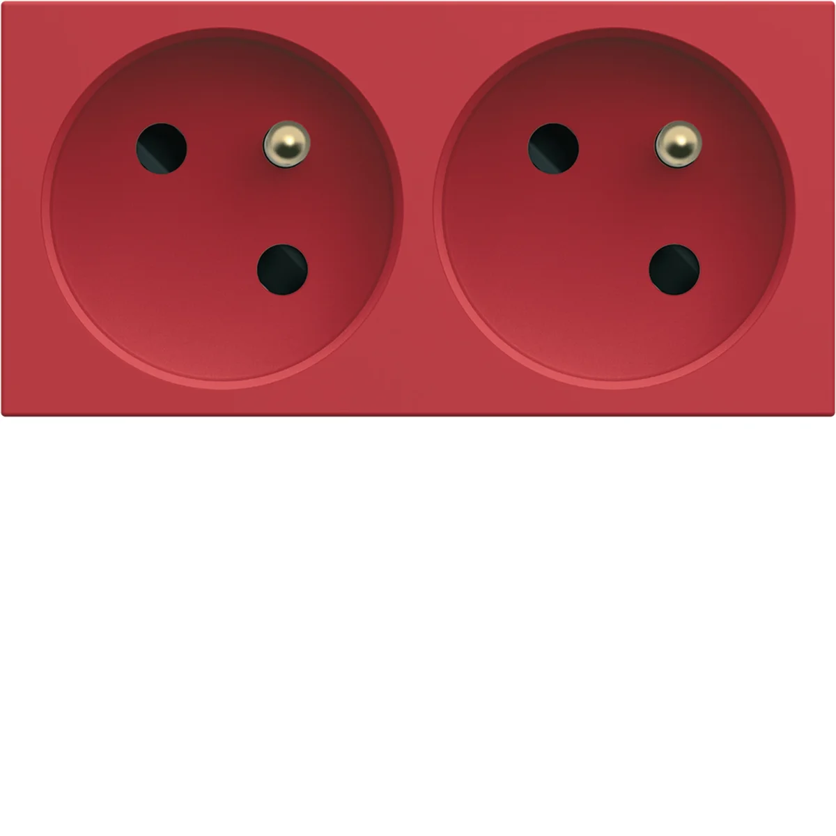 Prise double 2P + T 16 A rouge - spécial goulottes