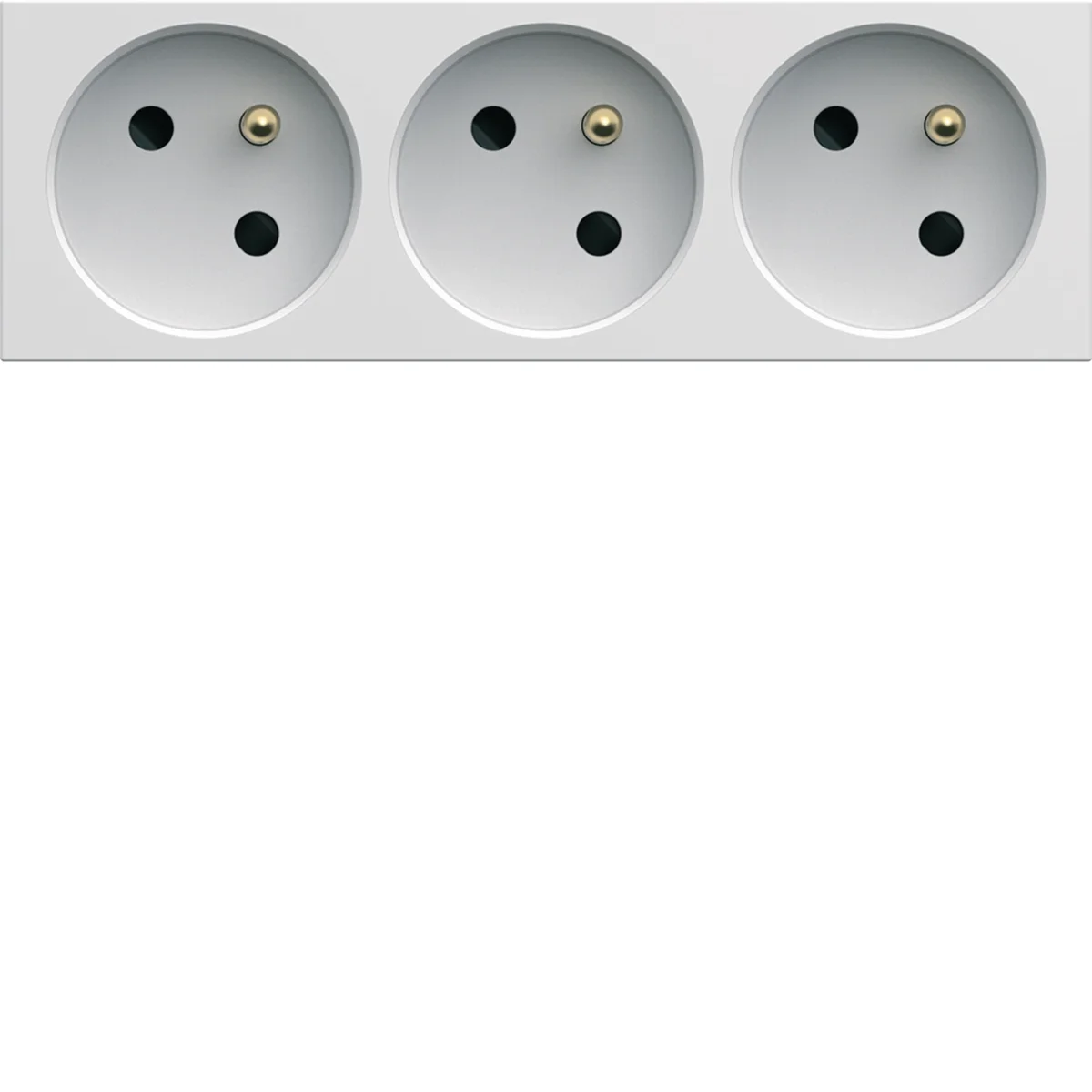 Prise triple 2P + T 16 A pure - spécial goulottes