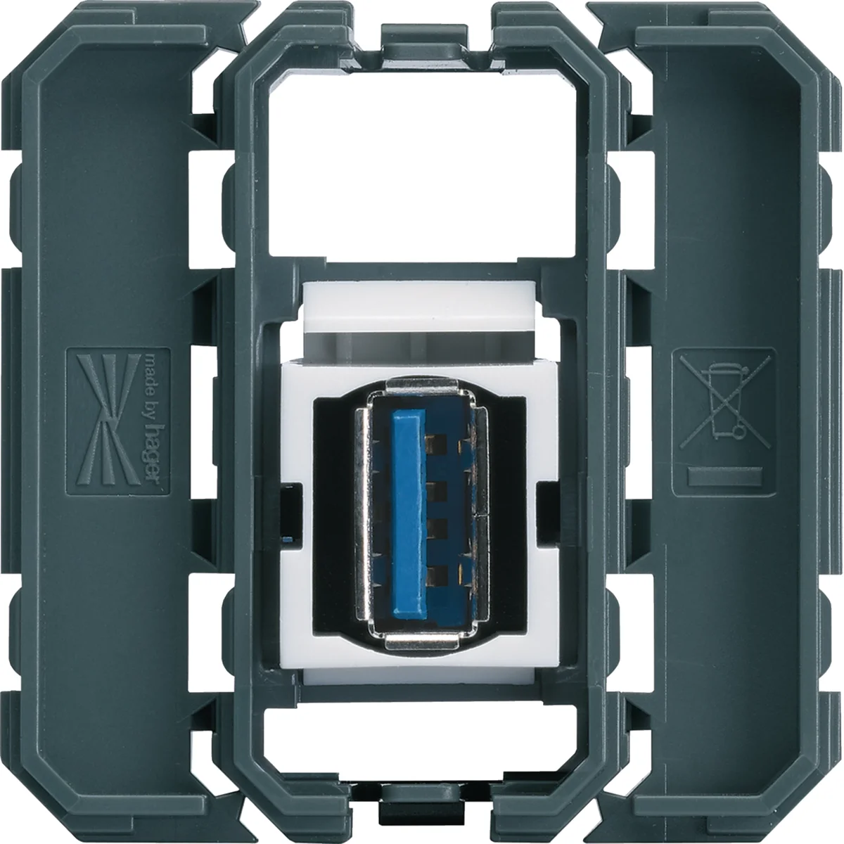 Prises audio et vidéo 1 module - USB 3.0 prise traversante