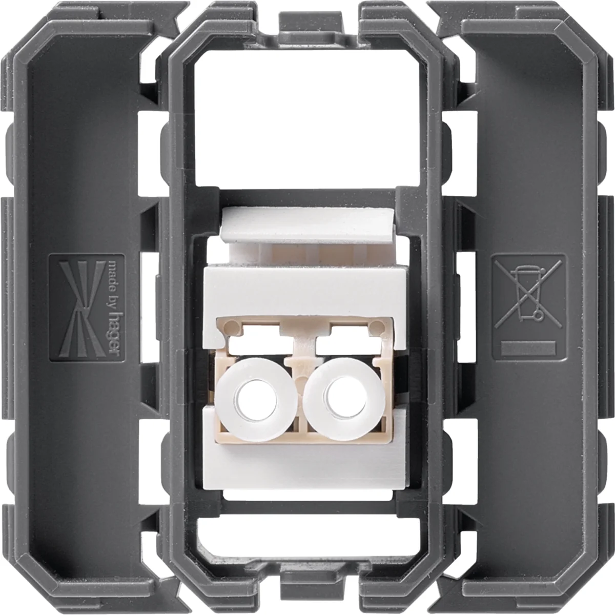 Prises audio et vidéo 2 modules - optique type LC traversante